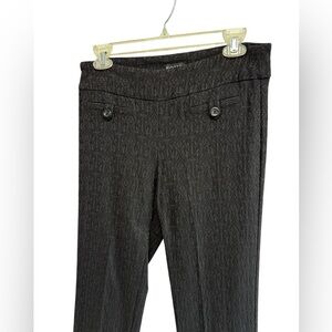 Soho Apparel Black Textured Stretch Dress Pants pull on faux pockets stretch M